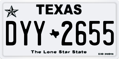 TX license plate DYY2655