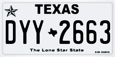 TX license plate DYY2663