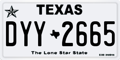 TX license plate DYY2665