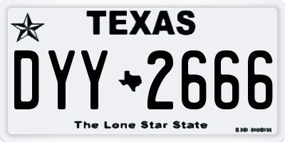 TX license plate DYY2666