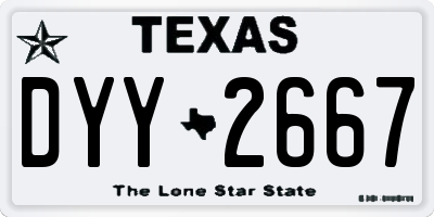 TX license plate DYY2667