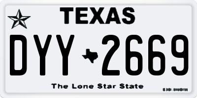 TX license plate DYY2669