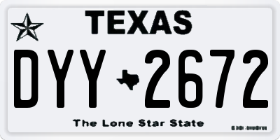 TX license plate DYY2672