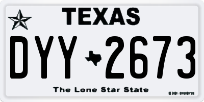 TX license plate DYY2673