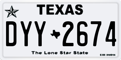 TX license plate DYY2674