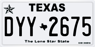 TX license plate DYY2675