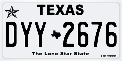 TX license plate DYY2676