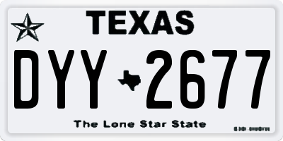 TX license plate DYY2677