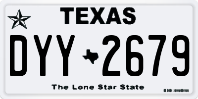 TX license plate DYY2679