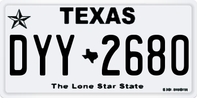 TX license plate DYY2680