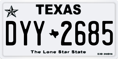 TX license plate DYY2685