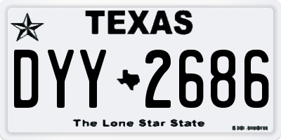 TX license plate DYY2686