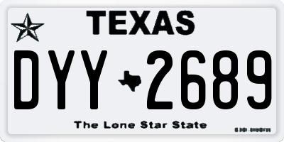 TX license plate DYY2689