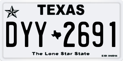 TX license plate DYY2691