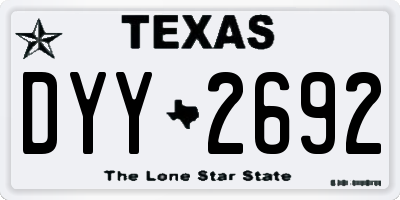 TX license plate DYY2692