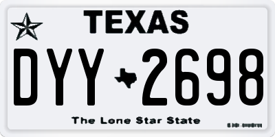 TX license plate DYY2698