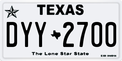 TX license plate DYY2700