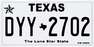 TX license plate DYY2702