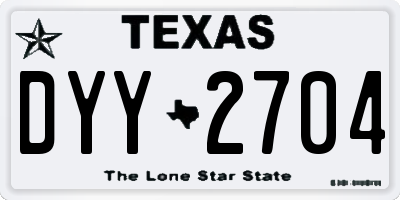 TX license plate DYY2704