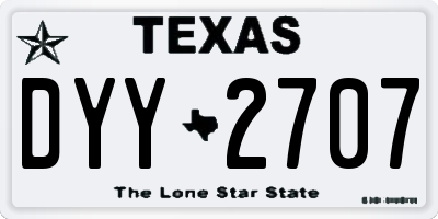 TX license plate DYY2707
