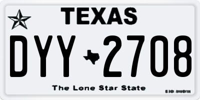 TX license plate DYY2708