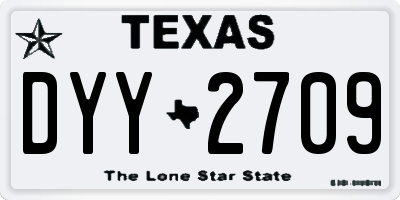 TX license plate DYY2709