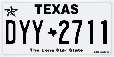 TX license plate DYY2711