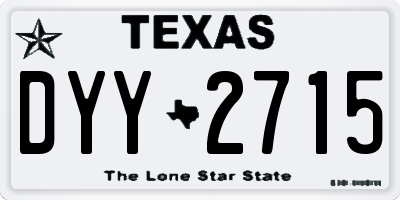 TX license plate DYY2715