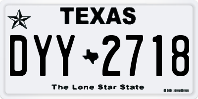 TX license plate DYY2718