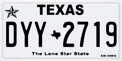 TX license plate DYY2719