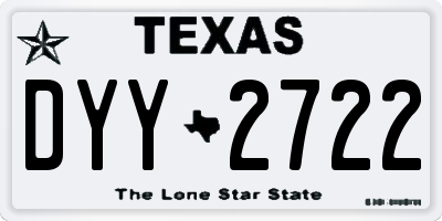 TX license plate DYY2722