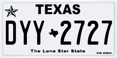 TX license plate DYY2727