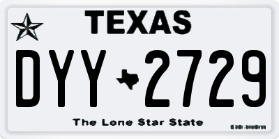 TX license plate DYY2729