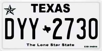 TX license plate DYY2730