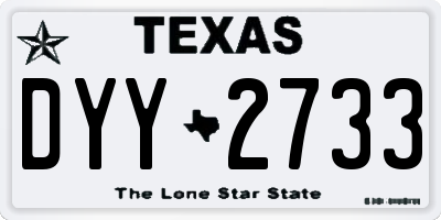 TX license plate DYY2733