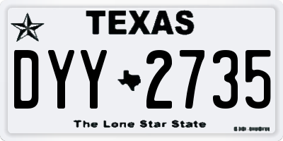 TX license plate DYY2735