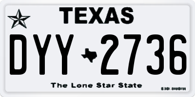 TX license plate DYY2736