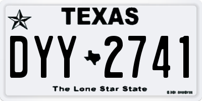 TX license plate DYY2741
