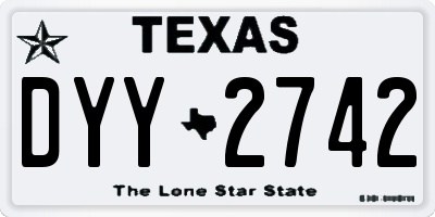 TX license plate DYY2742