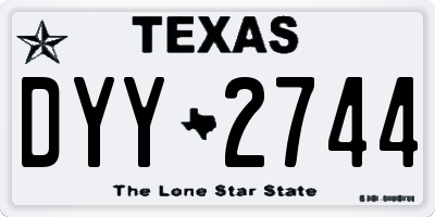 TX license plate DYY2744
