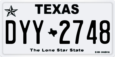 TX license plate DYY2748