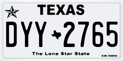 TX license plate DYY2765
