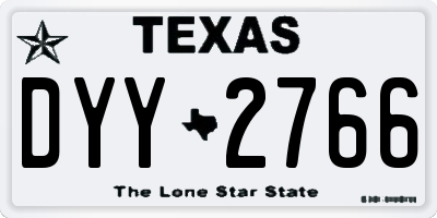 TX license plate DYY2766