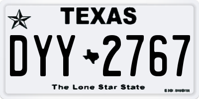 TX license plate DYY2767