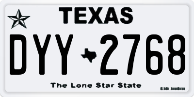 TX license plate DYY2768