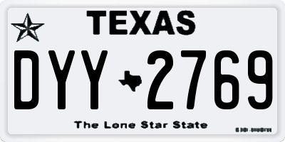 TX license plate DYY2769