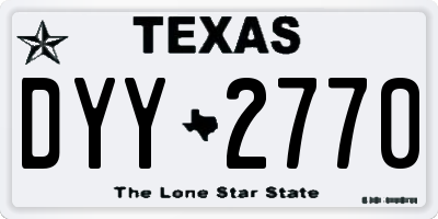 TX license plate DYY2770