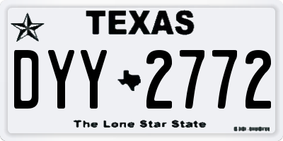 TX license plate DYY2772