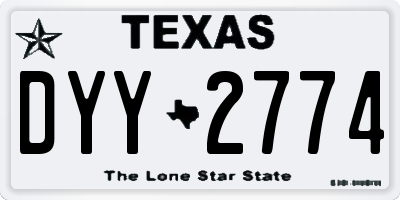 TX license plate DYY2774