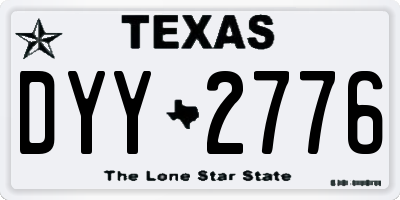 TX license plate DYY2776